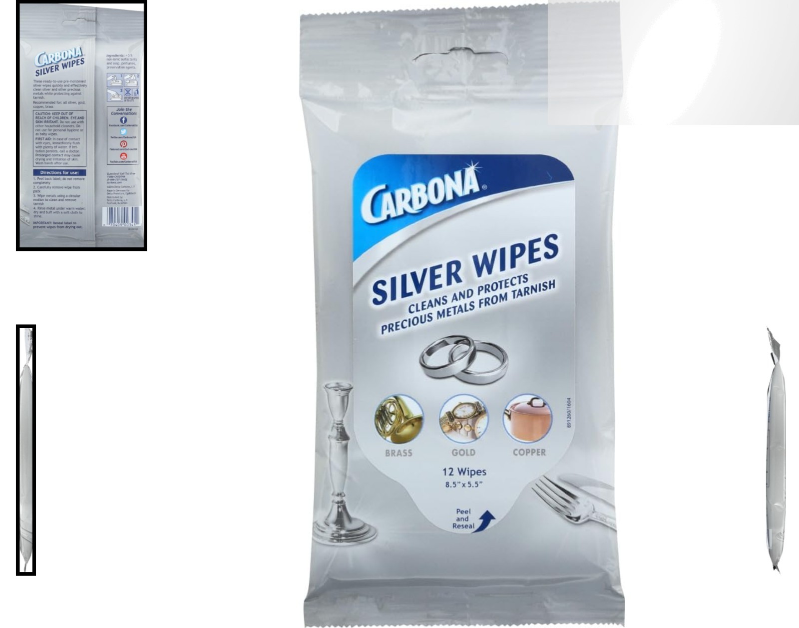 Versatile Metal Wipes – 12 Count for Easy Cleaning of Silver, Brass & More