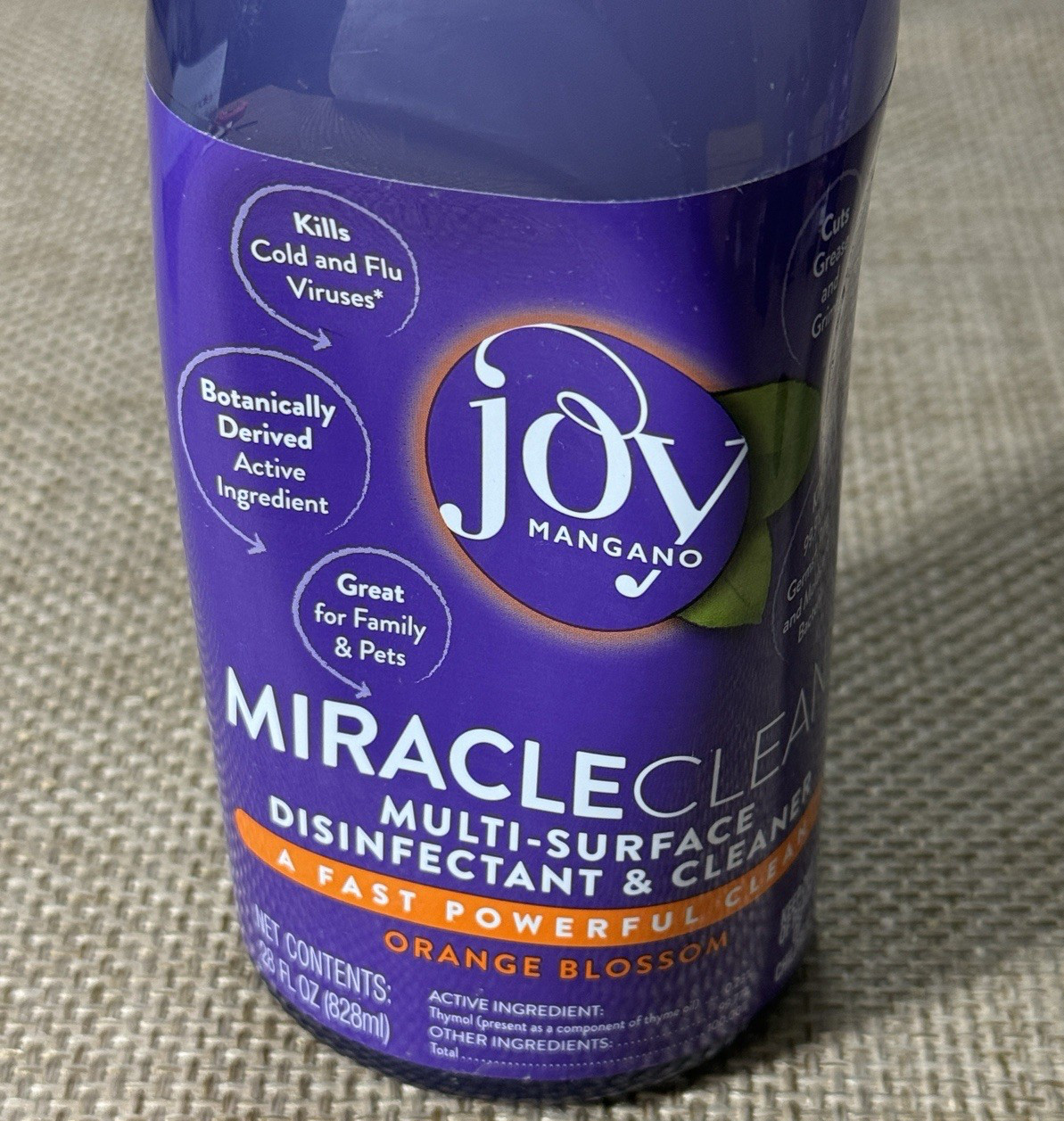 Joy Mangano Miracle Clean ORANGE BLOSSOM Surface Cleaner Disinfectant 28 Oz