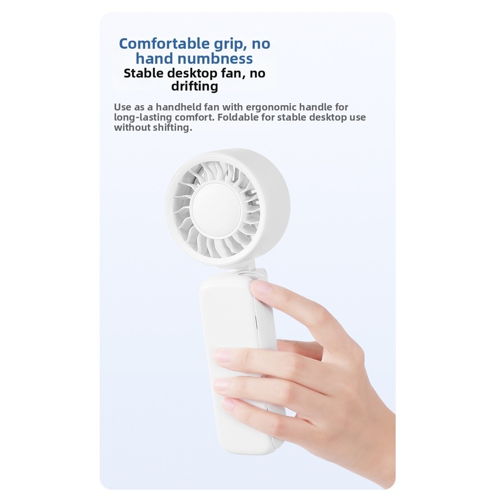 Umbrella Fan Foldable Handheld USB Rechargeable 3 ABS PP Silicone 150g