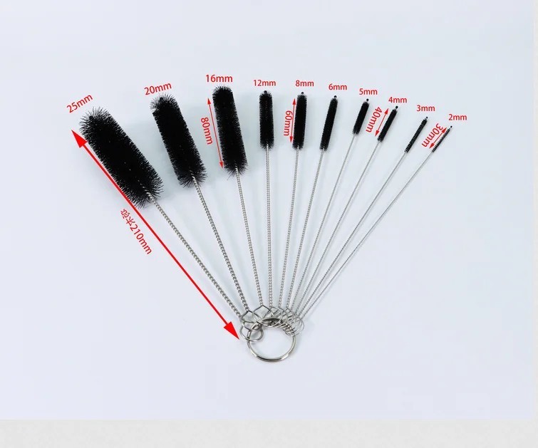 10Pcs Nylon Straw Brush Cleaner Bottle Tube Pipe Small Long Cleaning Set