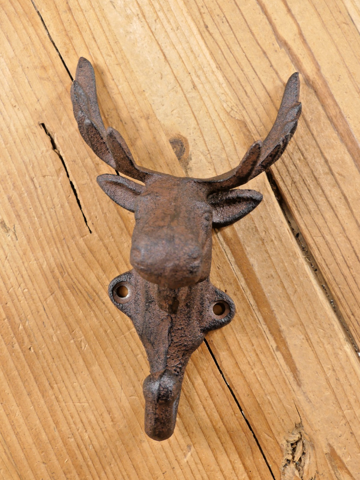 6 Rustic Elk Deer Moose Head Hooks Cast Iron Coat Hook Rack Restoration Hat