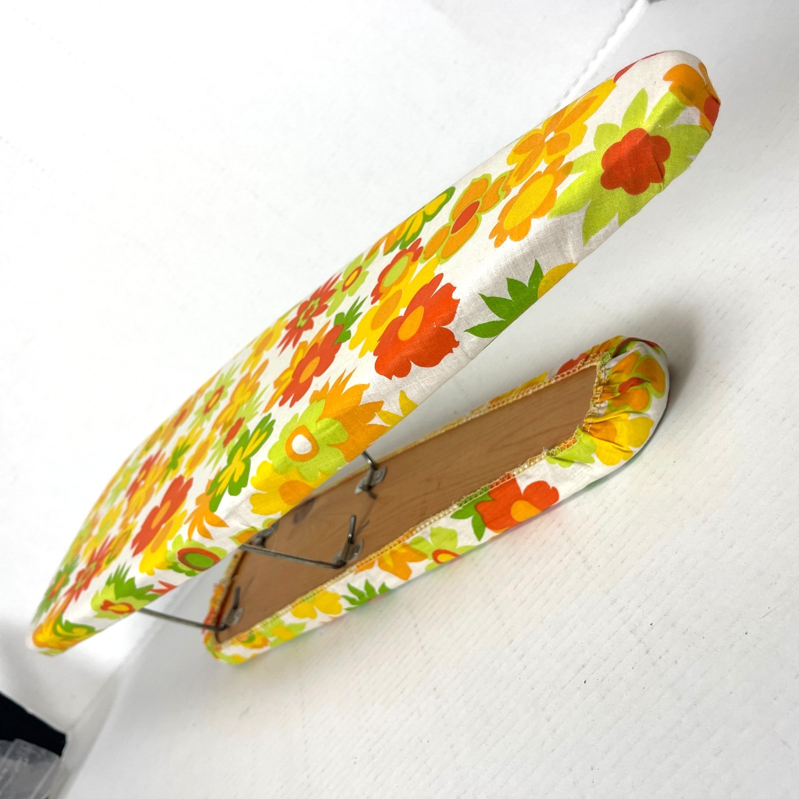 Mini Ironing Board Vtg Compact Combo Sleeveboard 23in Floral w/Bag USA French