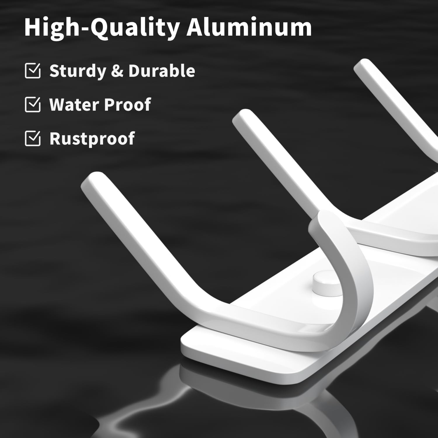 Coat Rack Wall Mount Hooks – 15 Inch Matte White Metal 6-Hook Organizer Wall