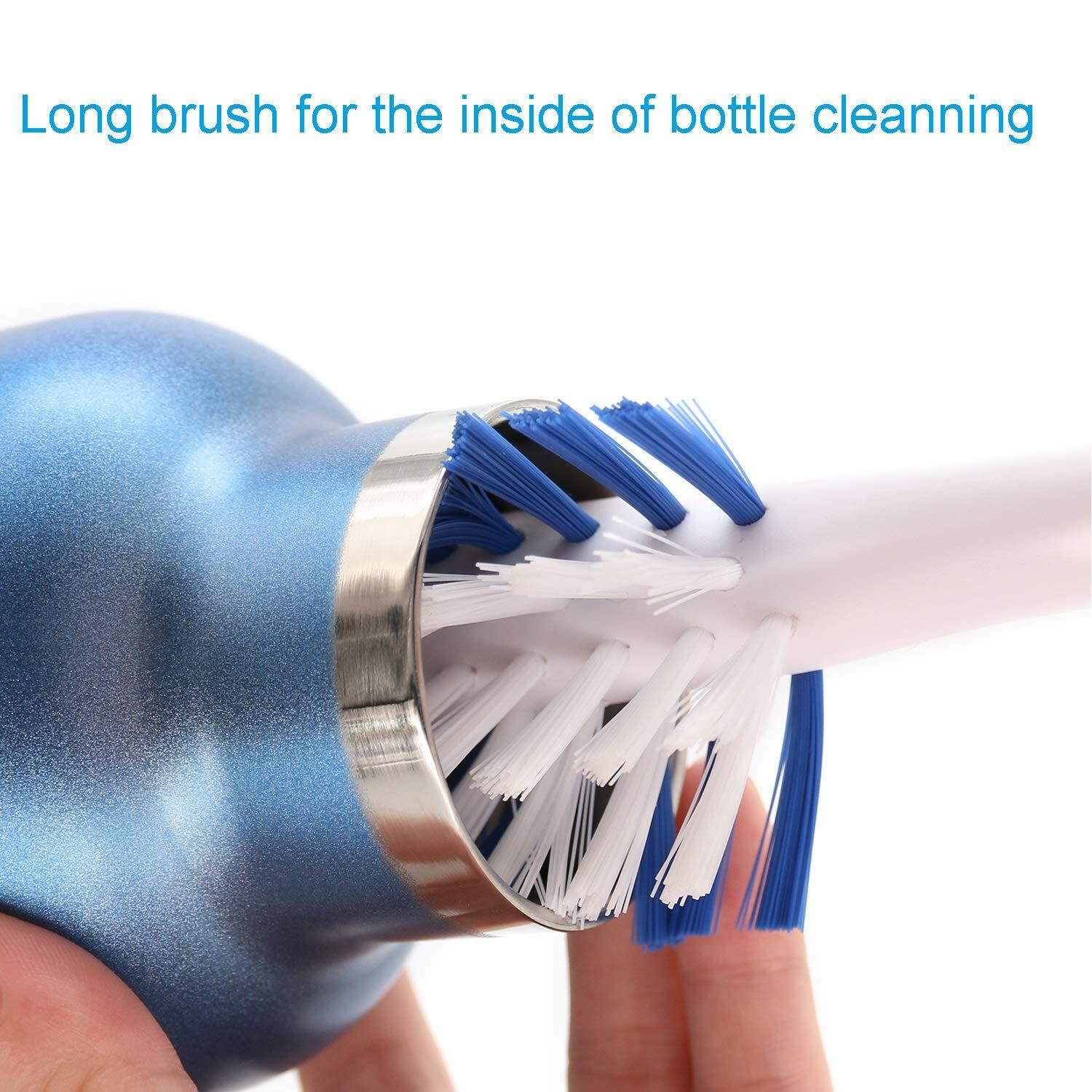 Bottle Cleaning Brush Set Nylon Bristle Long Handled Narrow Versatile Detailed