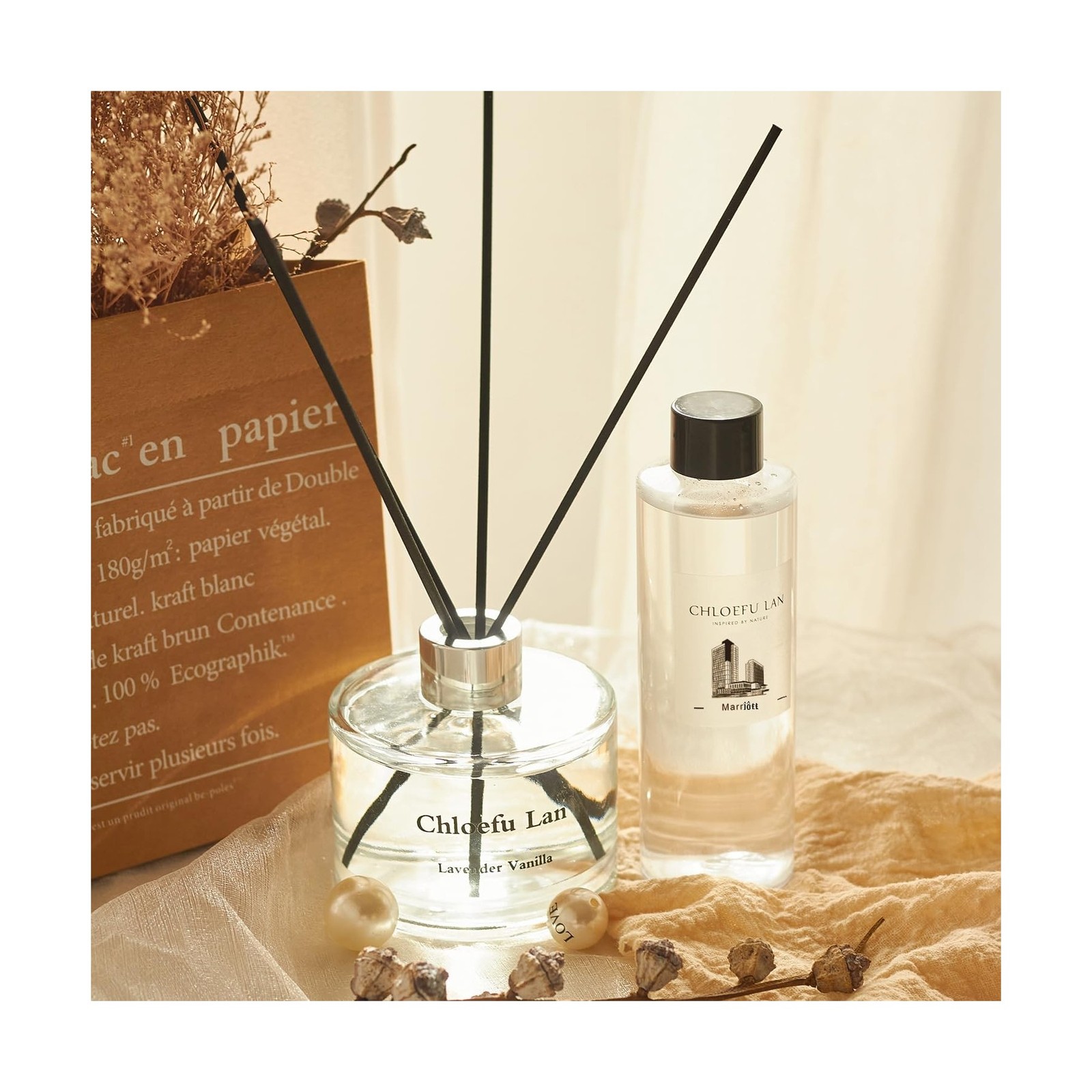 Chloefu LAN Hotel Scented Oil Diffuser Refill 200ml/6.76 fl oz Natural Essent…