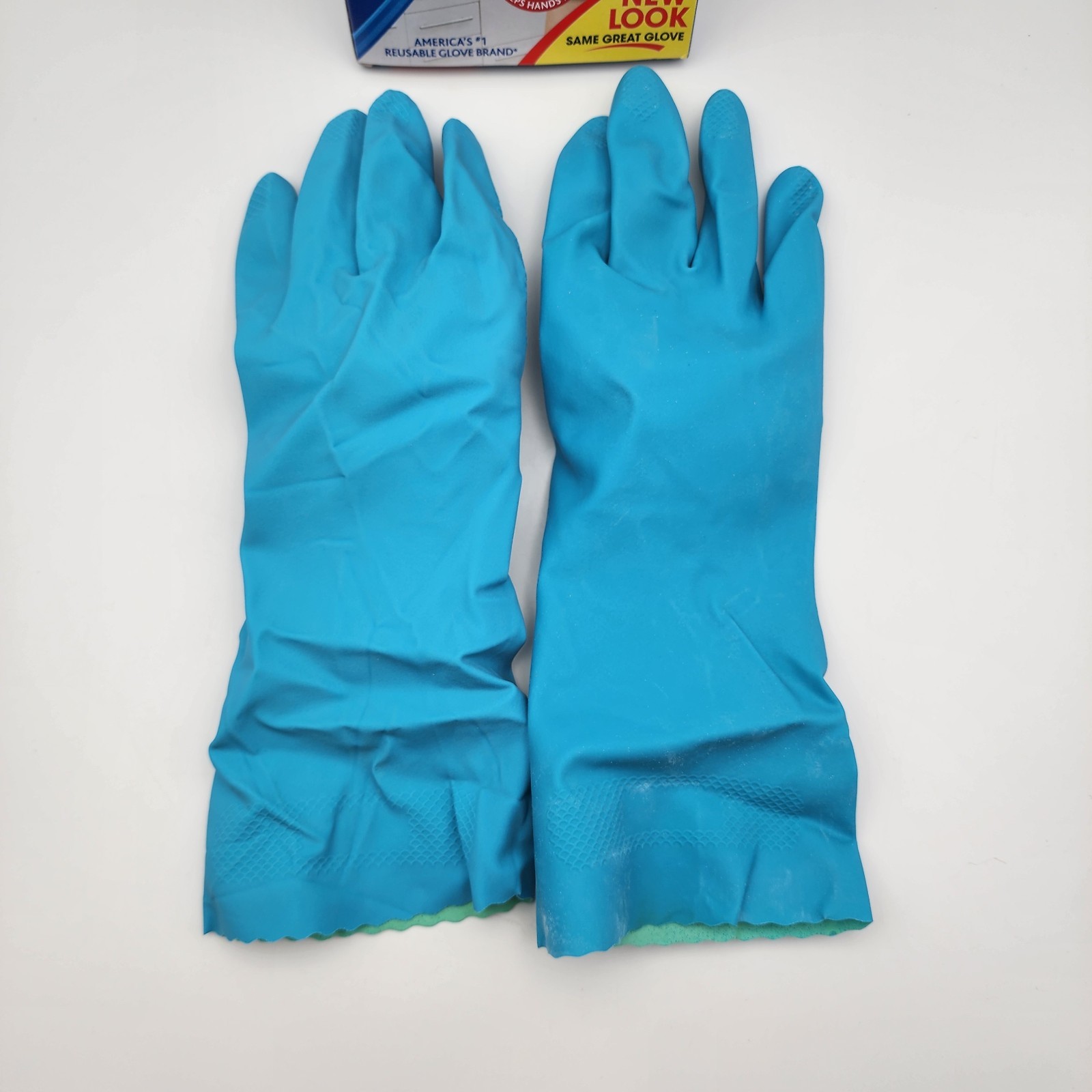 6 Pairs O-Cedar Playtex Fresh Comfort Blue Kitchen Rubber Gloves Size Medium