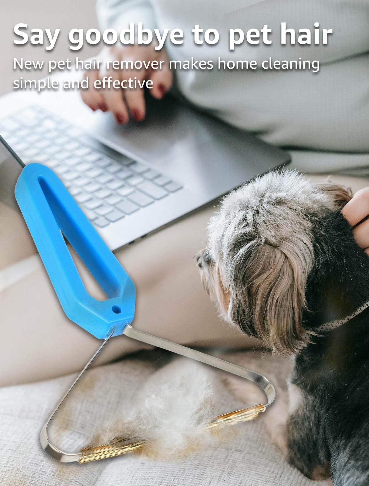 1 PCS Pet Hair Removal Tool – Lint Remover, Carpet Scraper & 1 PCS, Blue