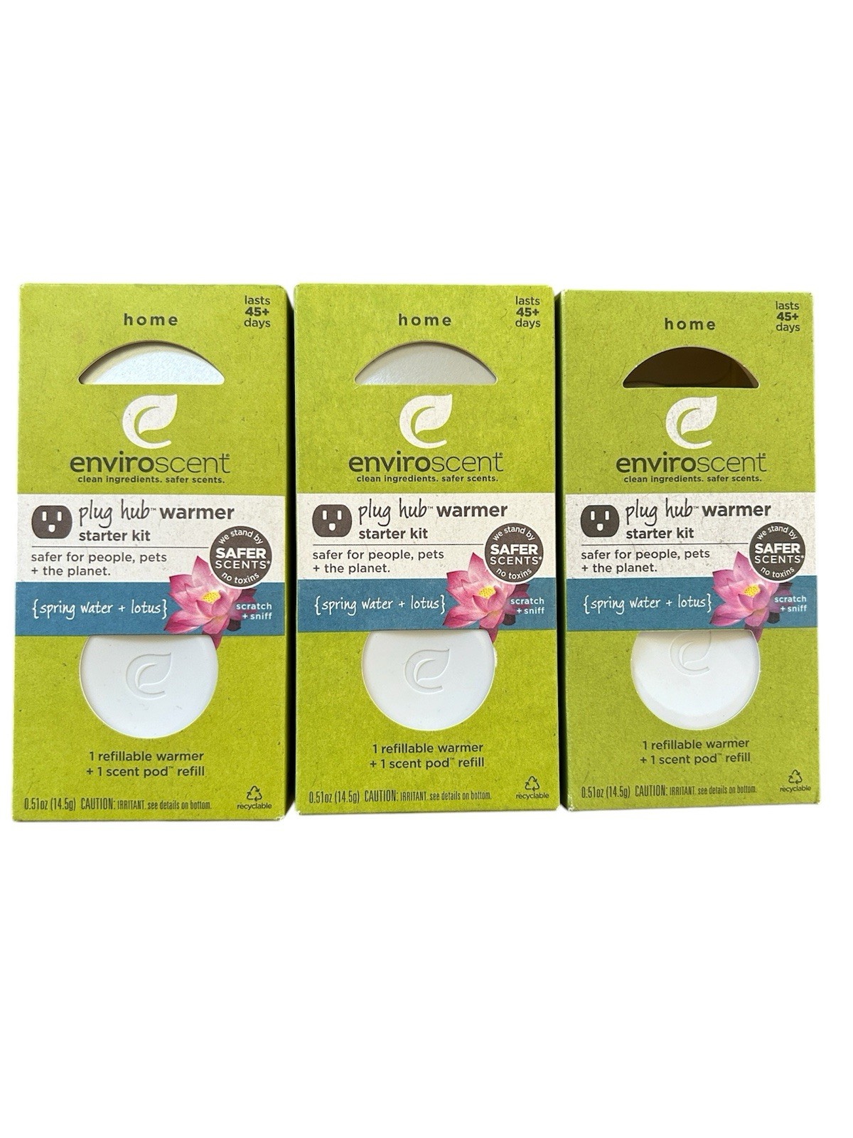 Enviroscent Plug Hub Warmer Kit Spring Water & Lotus + Scent Pod Refill (3Pack)