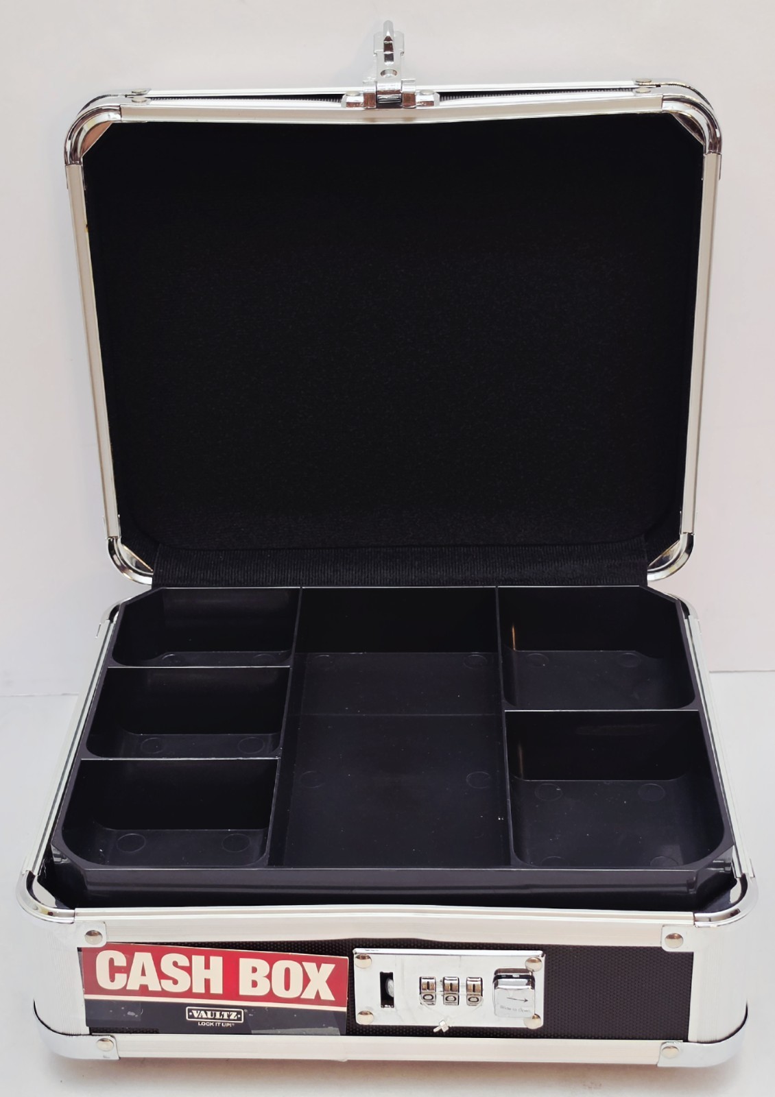Vaultz Locking Cash Box w/ Combination Lock & Carrying Handle 8.5″x10″x4″, New
