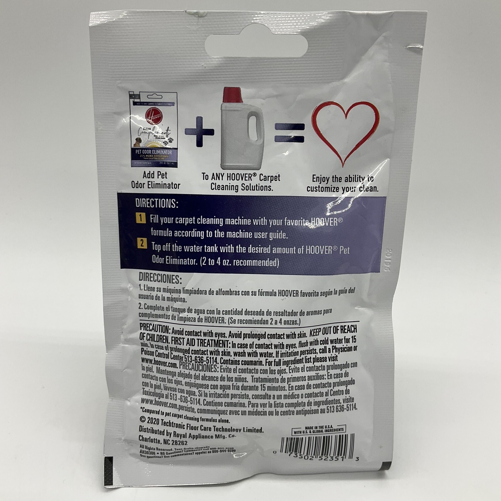 Hoover Carpet Cleaning Formula Clean Complements Pet Odor Eliminator 2 Fl Oz