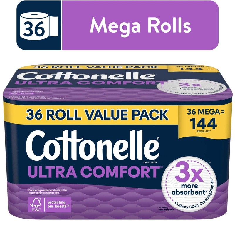Ultra Comfort 2-Ply Mega Toilet Paper Soft Absorbent Septic Safe 244 Sheets New