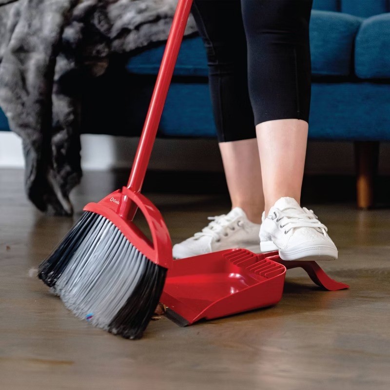 PowerCorner Pet Pro Assembled Broom with Step-On Dustpan