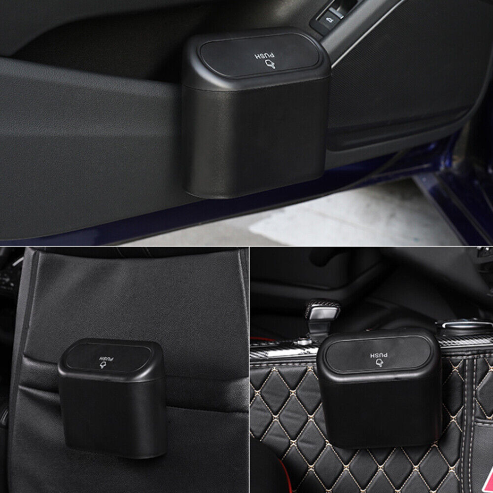 Mini Car Trash Can Bin with Lid Car Garbage Trash Can Storage Car Accessories