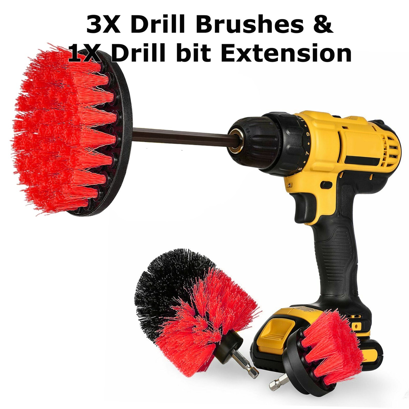 4PCS Drill Brush Set Power Scrubber Drill Attachments Carpet Tile Grout Cleaning