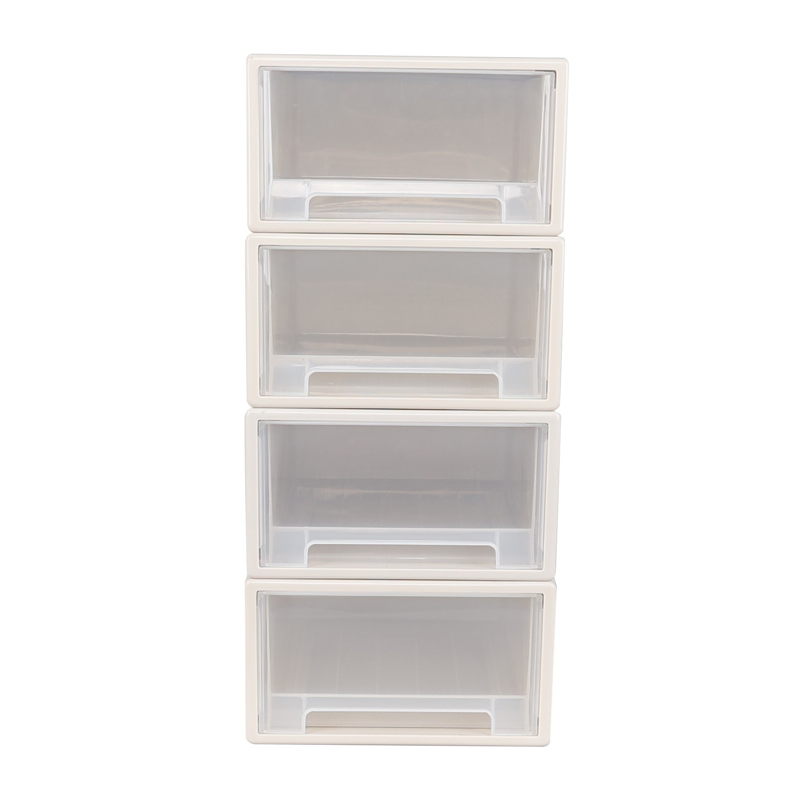 4 Packs 18 Quart Plastic Stacking Storage Drawers, Large Stackable Drawer Unit