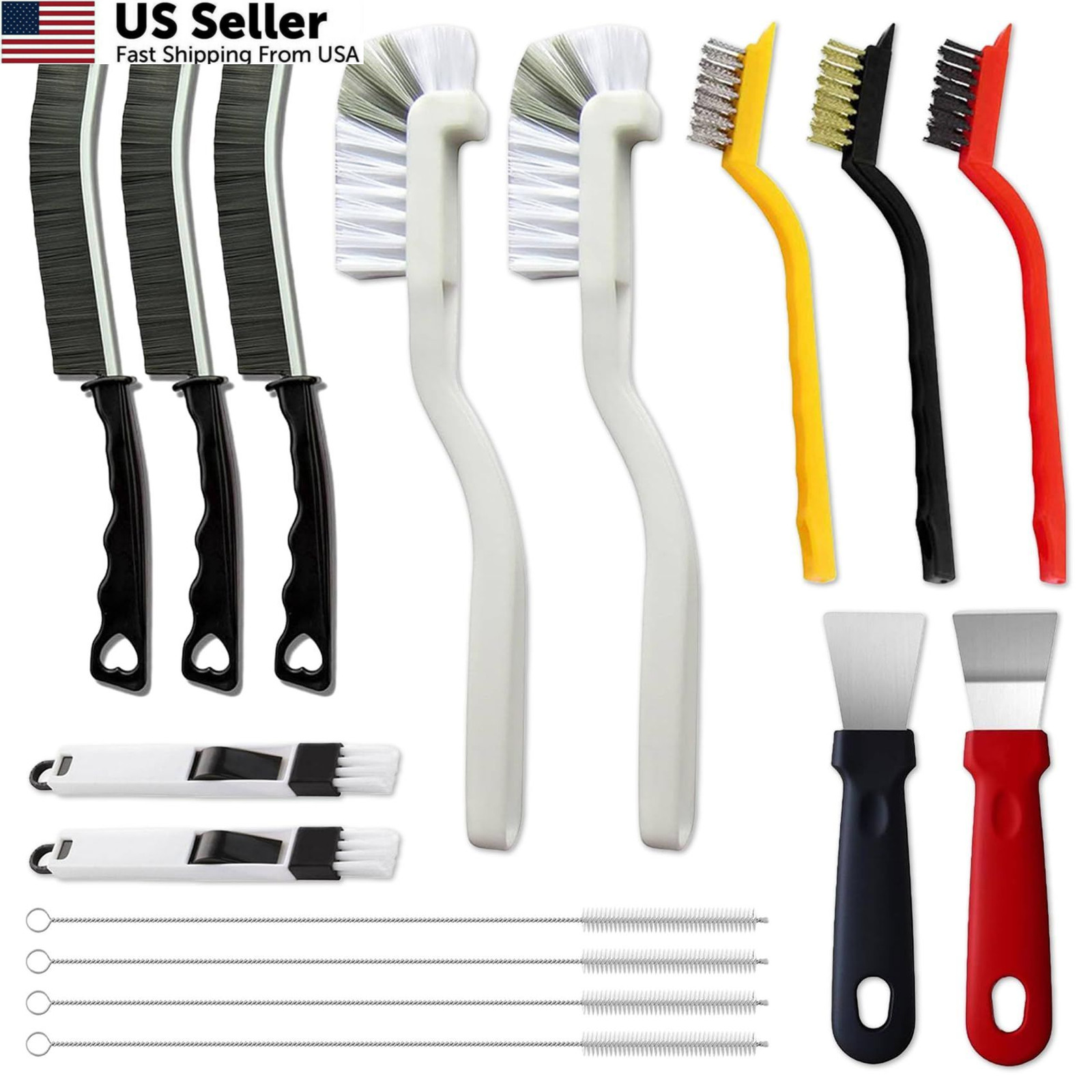 16Pcs Crevice Cleaning Brush Set, Hard Bristle 7 x 1.2 x 10.3 inches, 16 Pcs