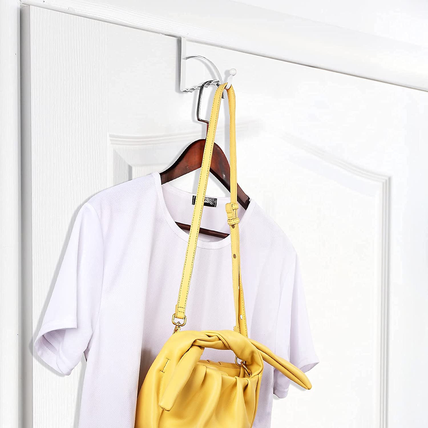 Single Over Door Hooks Multi Hanging Storage Hanger Clothes Coats Towels 2 Piece