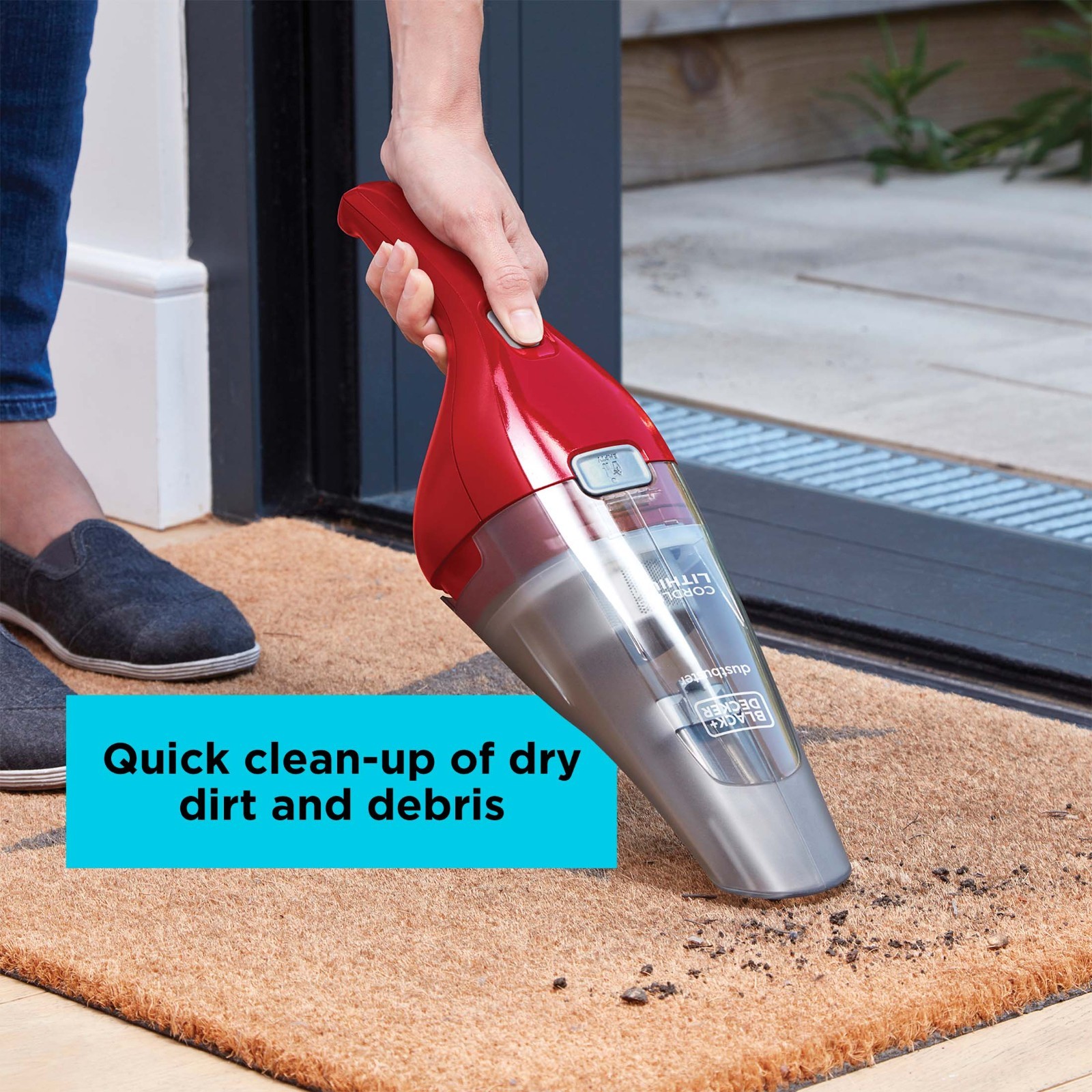 BLACK+DECKER Dustbuster Handheld Cordless Car Hand Vacuum Cleaner Portable Red