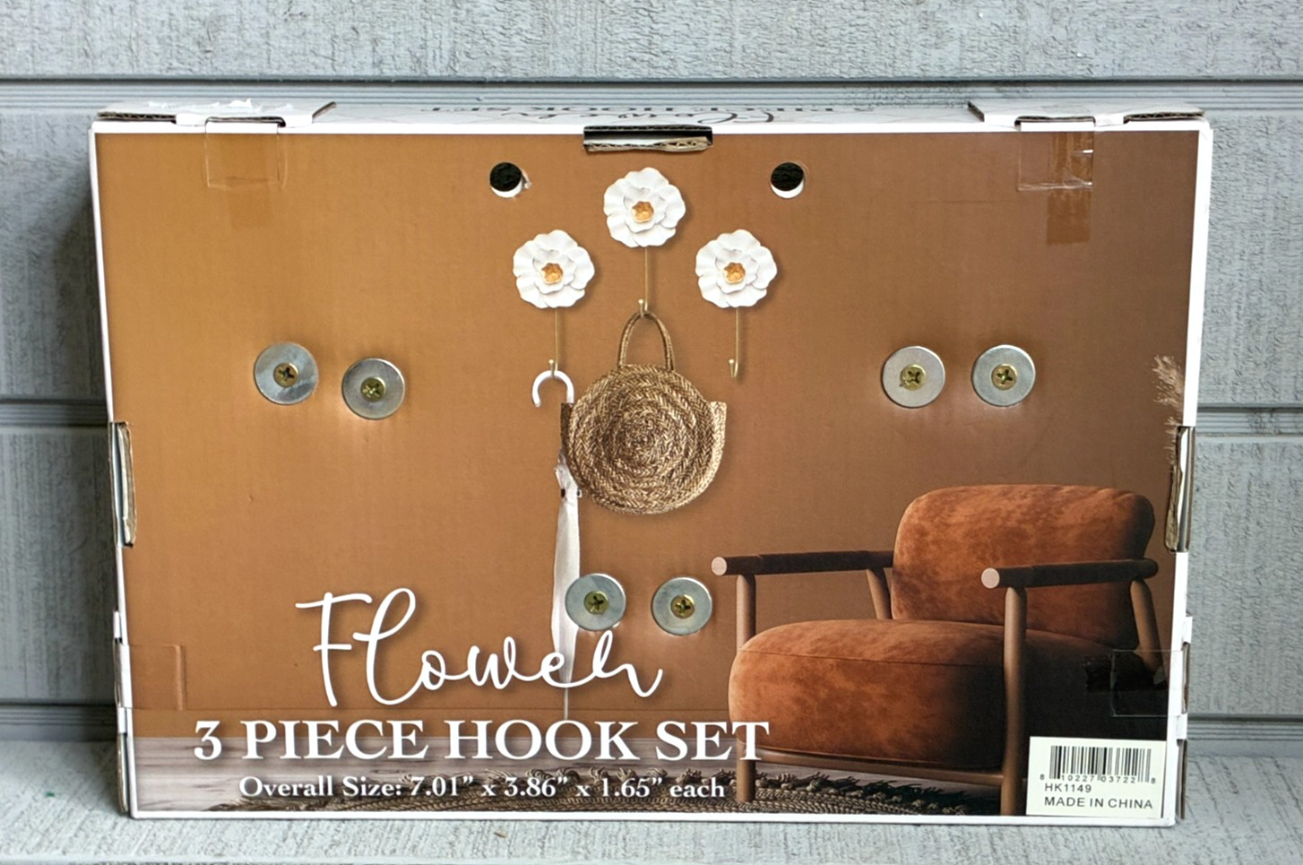 CEDAR and SAGE 3 Piece Flower Hook Set ~ 7.01″ x 3.86″ x 1.65″ ~ NEW IN PACKAGE