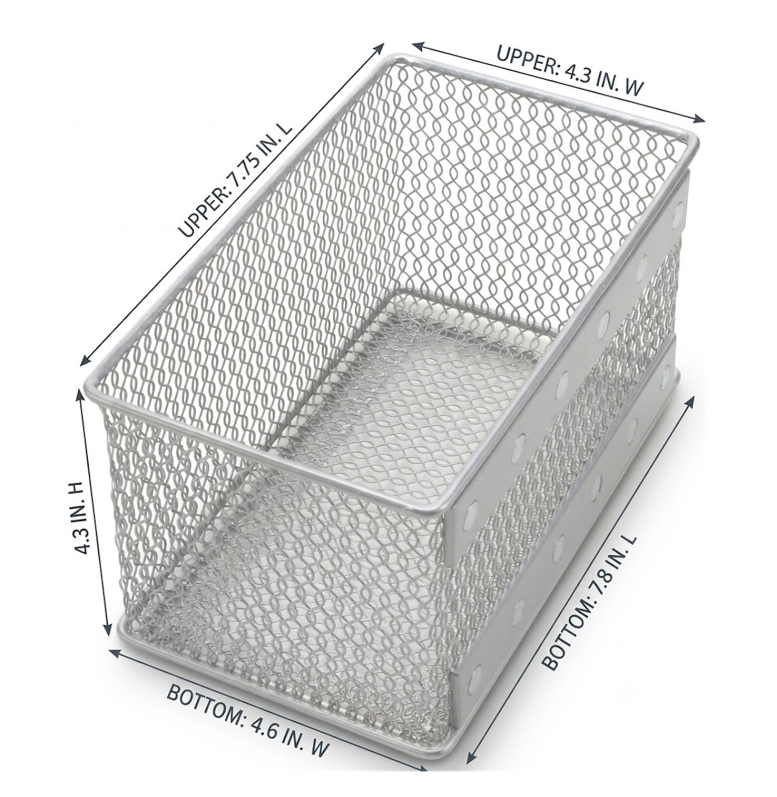 Ybm Home Wire Mesh Magnetic Basket Silver 7.75 in L x 4.3 in W x 4.3 in H 2 Pack