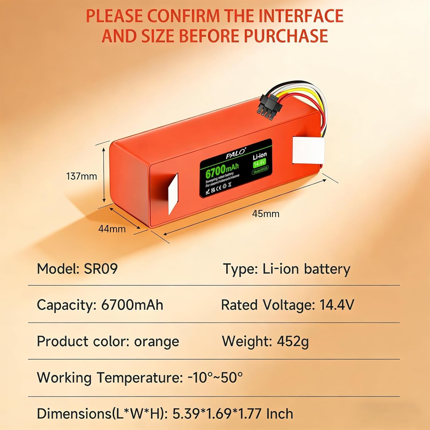 Rechargeable 14.4V Battery for Roborock S4 S5 S6 S7 S8 with Safety Features