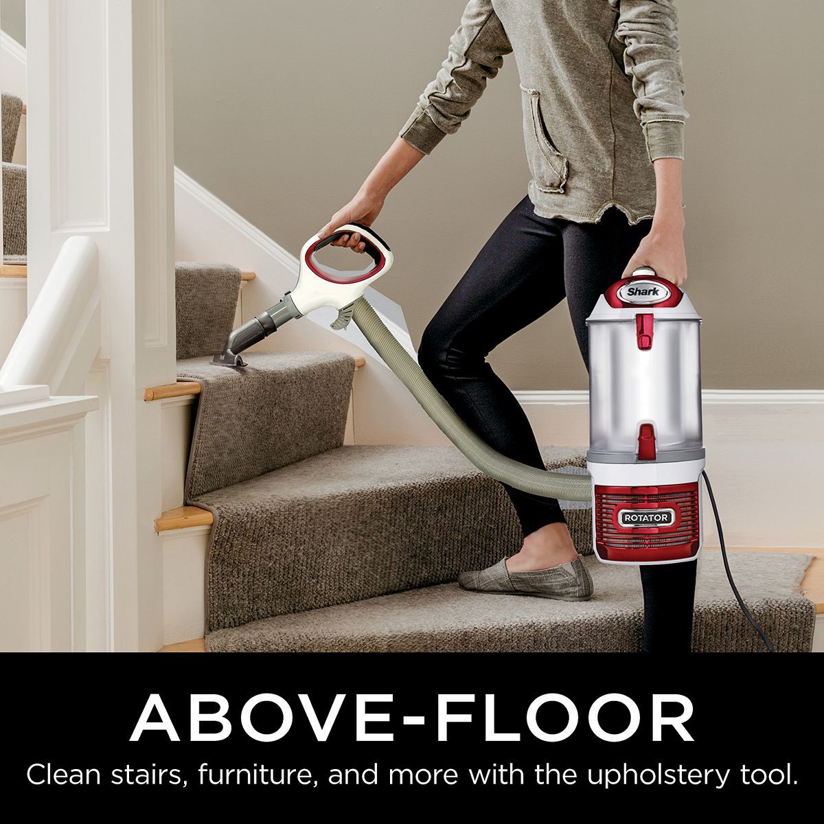 Shark NV501 Upright Vacuum Cleaner Lift-Away Bagless Red/White