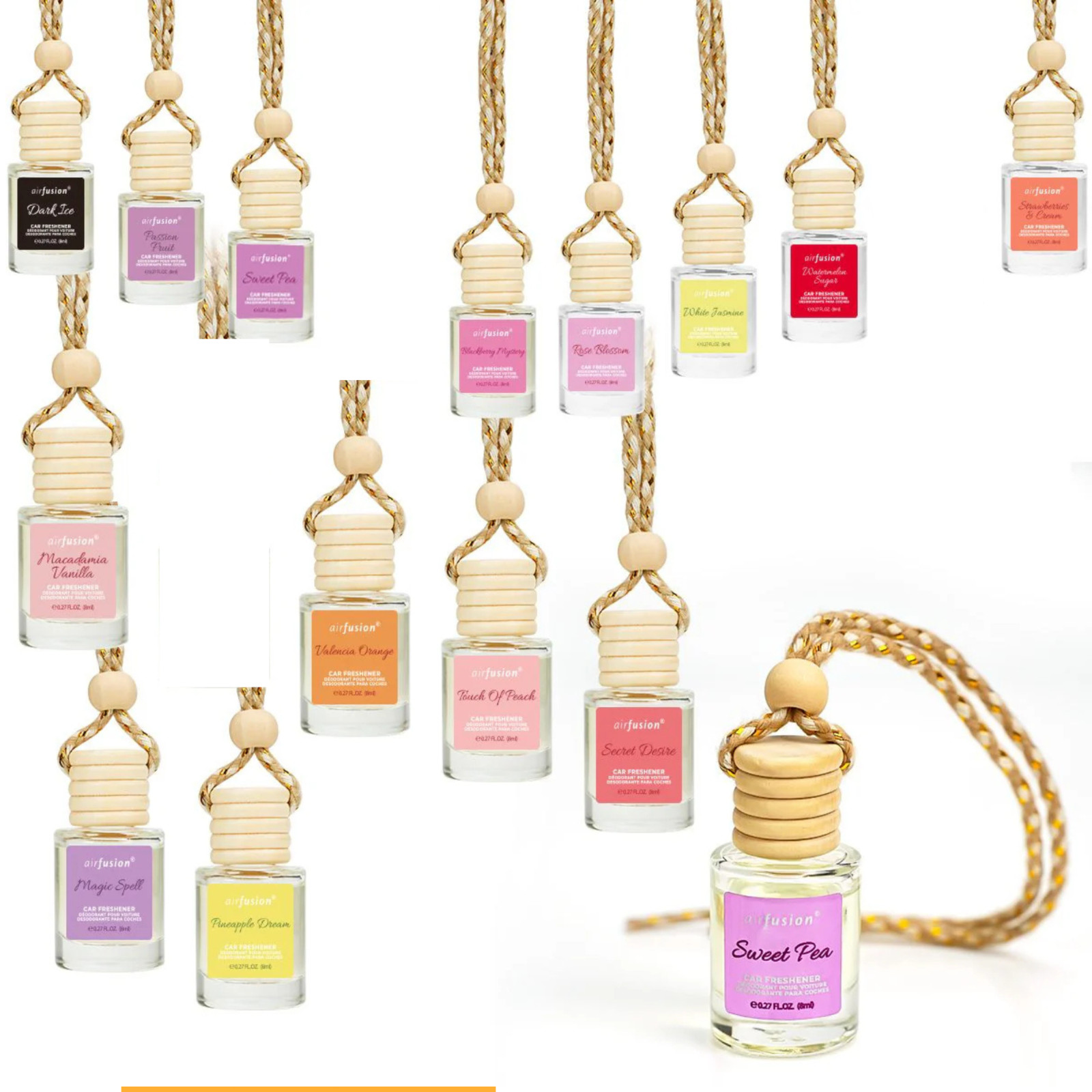 Air Fusion Car Air Freshener Assorted Scents 14 Fresh Fragrance Long Lasting