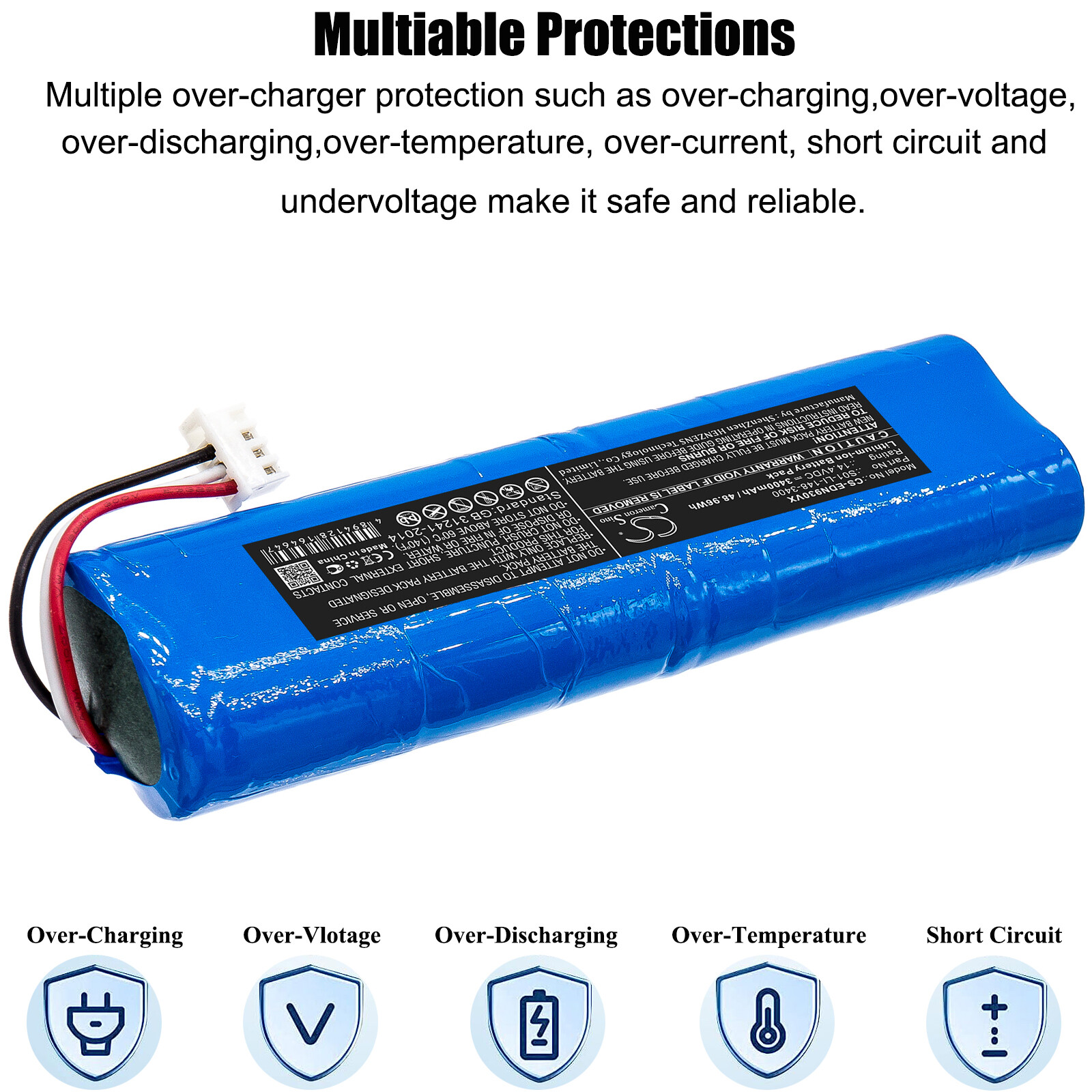 Battery for Ecovacs Deebot Ozmo 901/905/920/930/937,DG36,DG70,S01-LI-148-2600