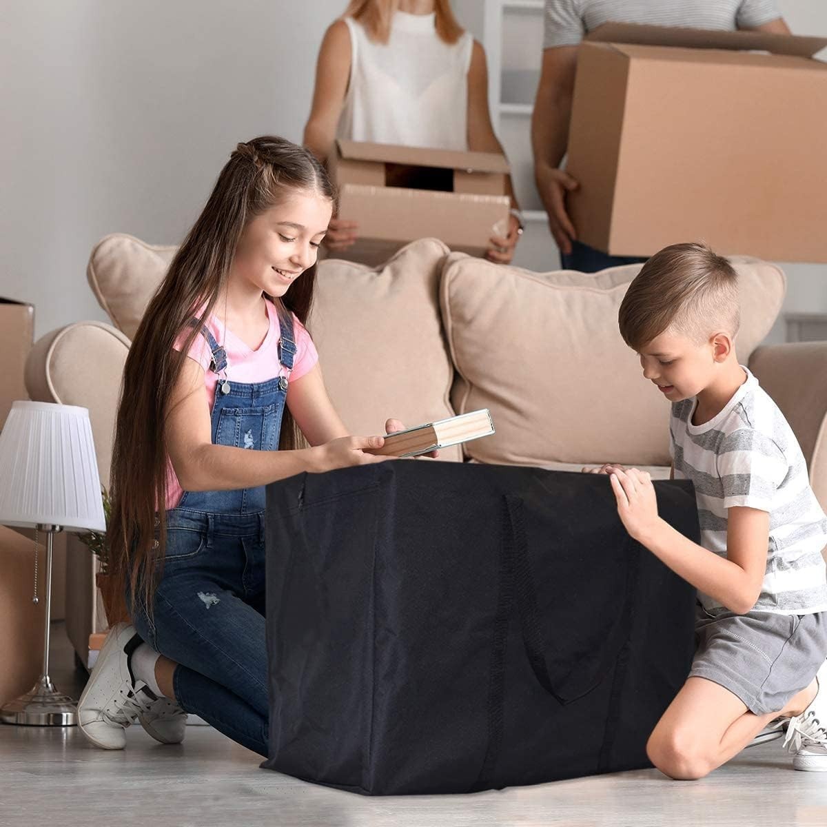 Sturdy 2-Pack Extra Large Moving Bags w/ Zippers & Handles for Safe Transport