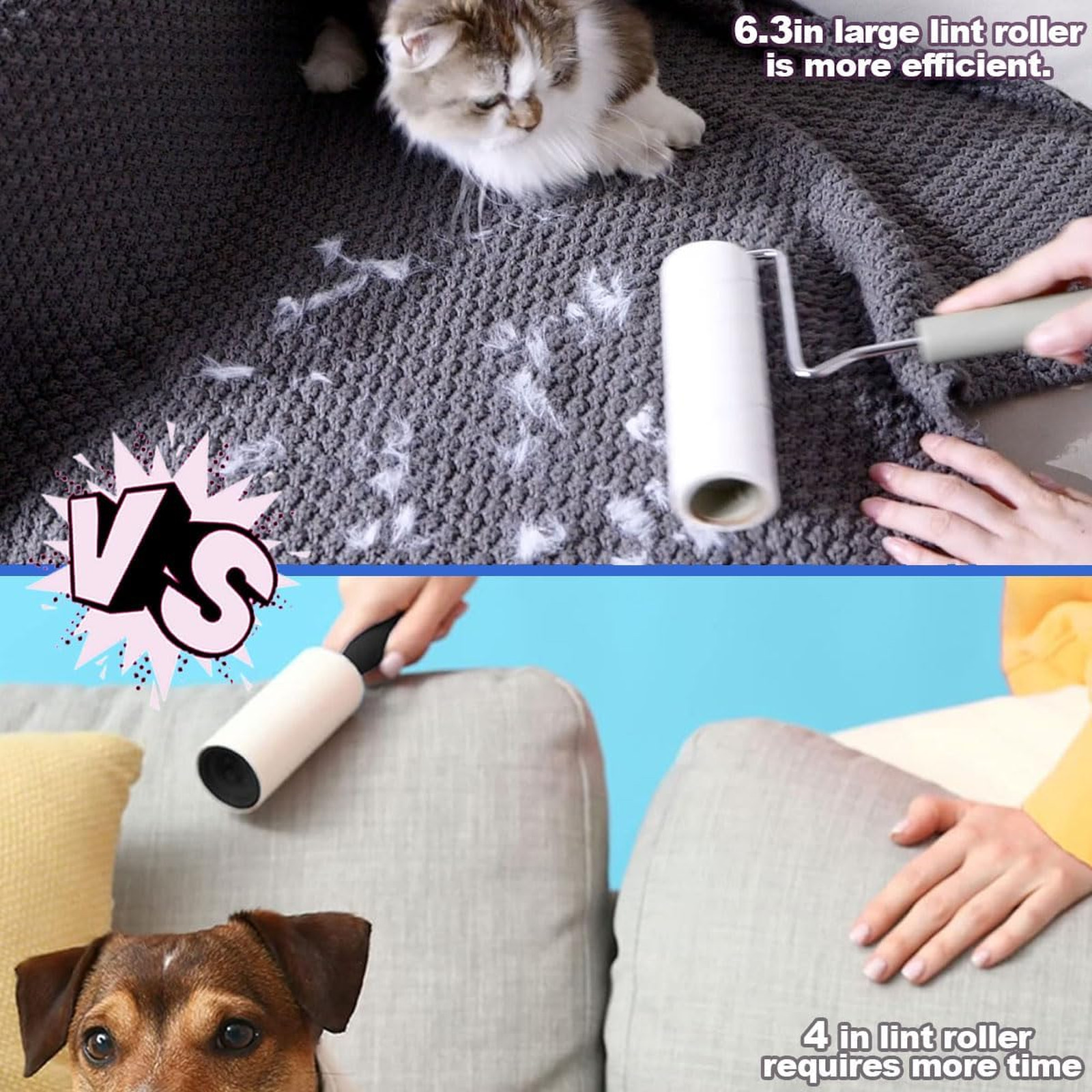 Giant Lint Roller Extra Sticky Large Surface Pet Hair Cloth Curtain Carpet