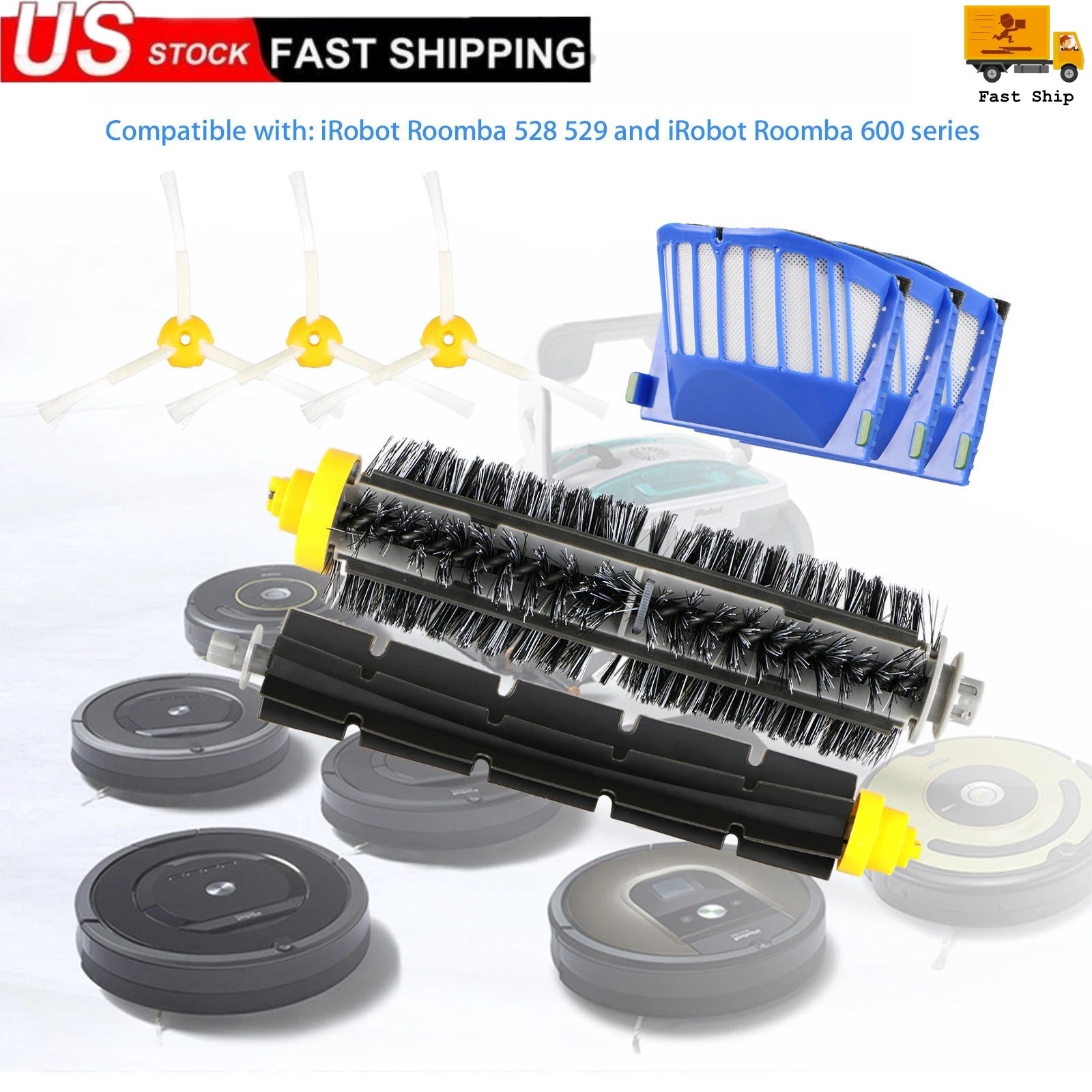 Replacement Filters & Brushes – Complete Maintenance Kit for Roomba 500/600/700