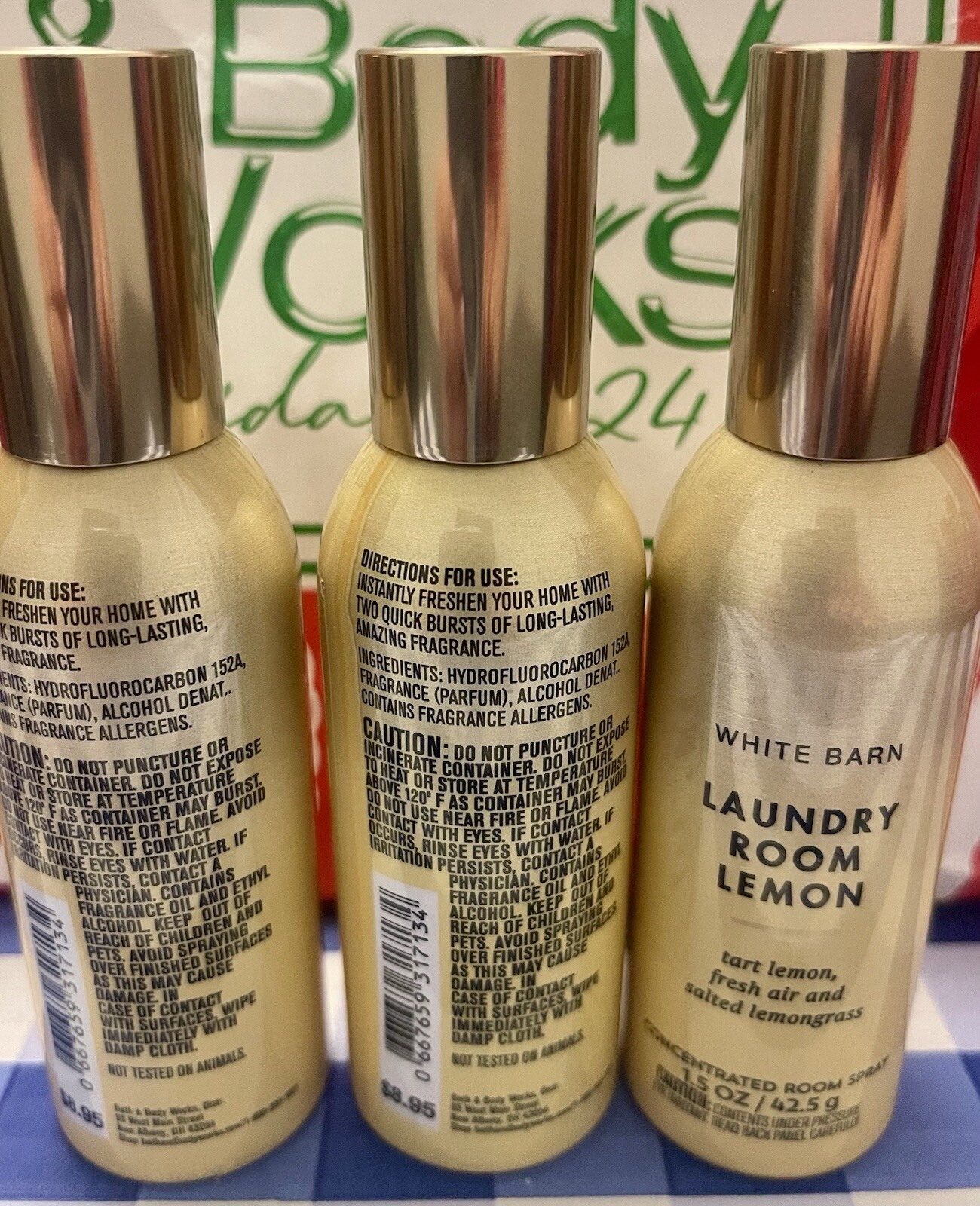 White Barn Laundry Room Lemon Concentrated Room Spray 1.5 oz Each Lot Of 3