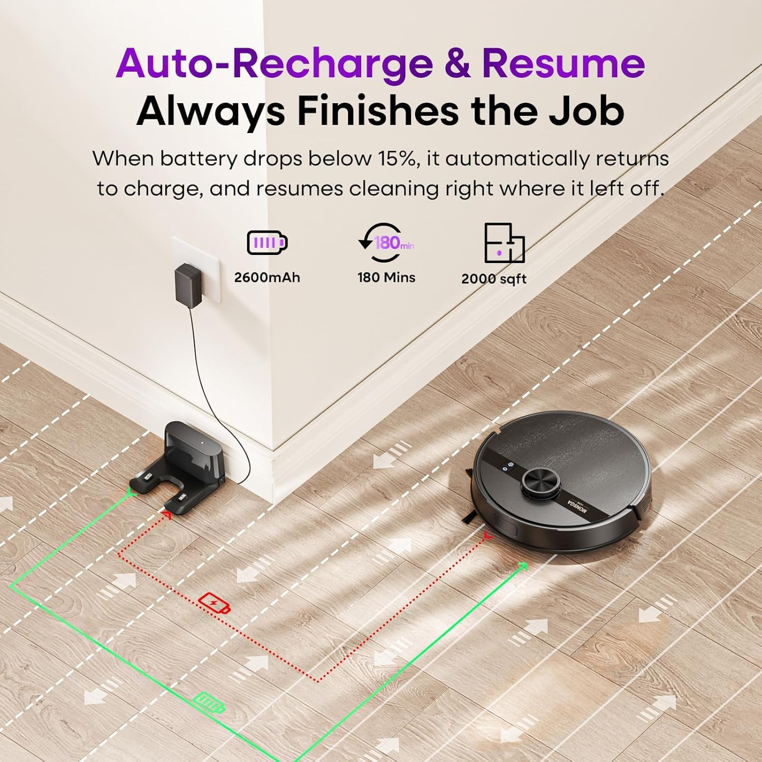 Robot Vacuum and Mop Combo, 7000Pa Robotic Vacuum with Lidar Navigation, 180Mins