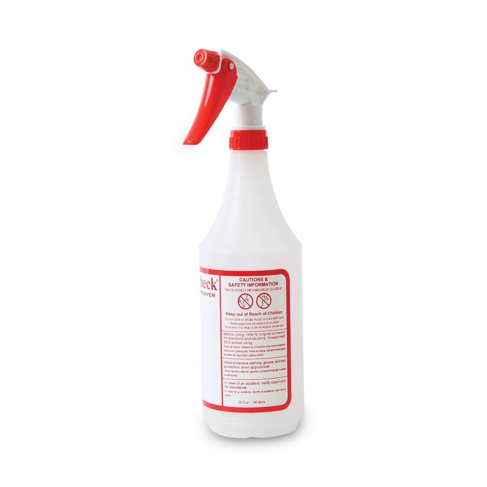Boardwalk 3010 HDPE 32 oz. Trigger Spray Bottles – Clear/Red (3/Pack) New