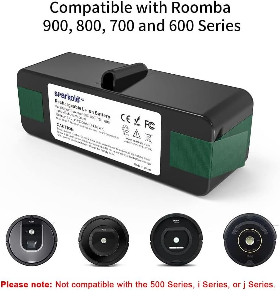 5200mAh Lithium Ion Replacement Battery for iRobot Roomba 960 980 981 970 965…