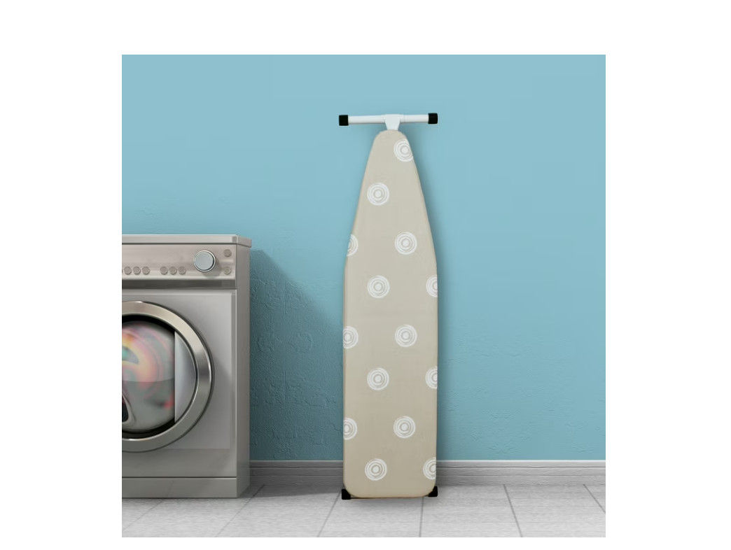 Full‑Size T‑Leg Ironing Board – , Adjustable Height, Steel Frame, Thick Padded