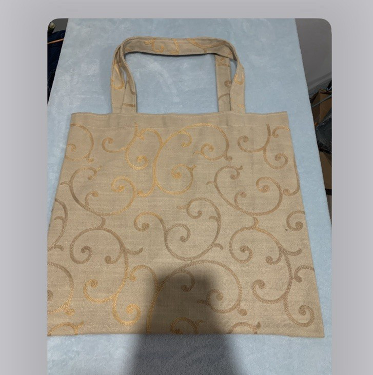Beige Gold Swirl Reusable Tote Shopping Bag More Than 45 x 24 x 24 in Used