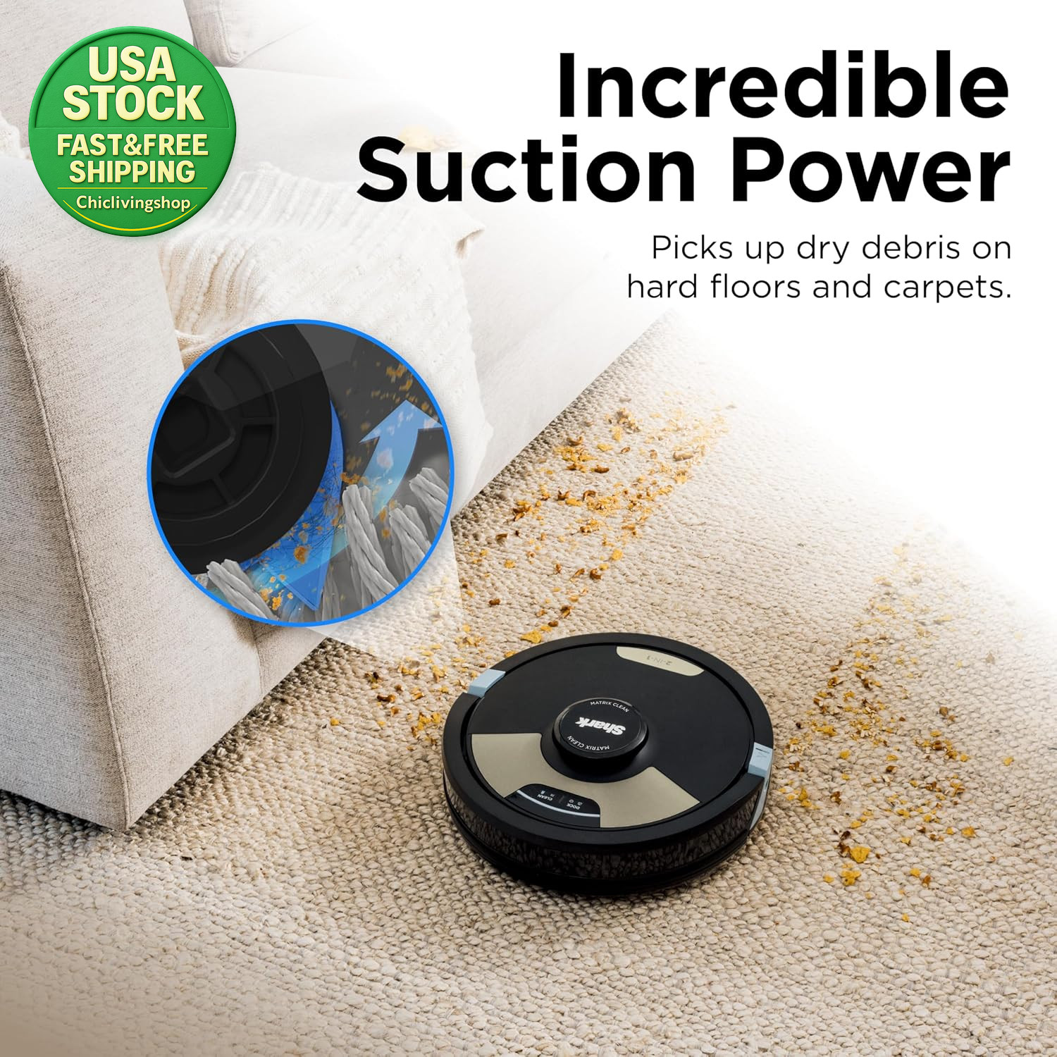 Shark Matrix plus 2-In-1 Robot Vacuum Mop AV2610WA Self-Emptying Pet Hair Black