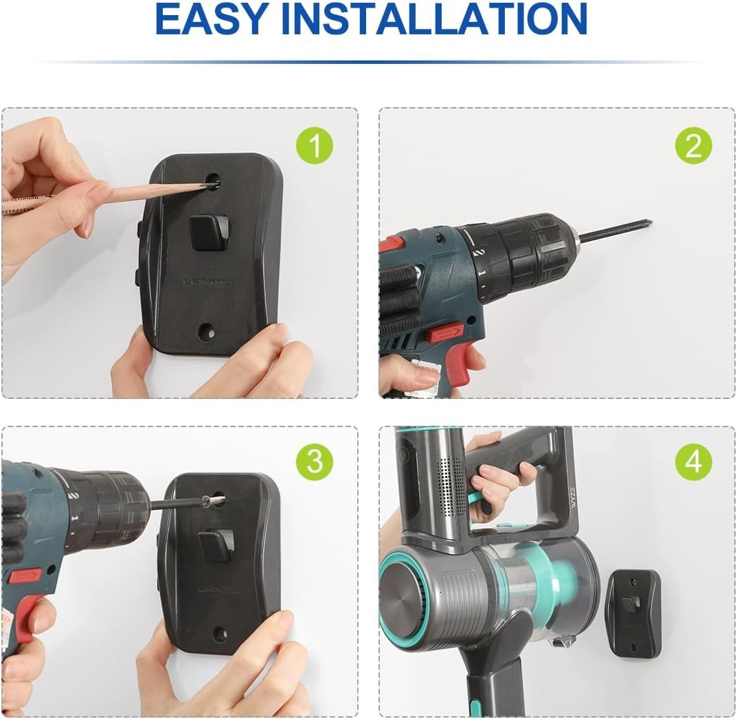 Wyze Cordless Vacuum Wall Mount Holder with Charging Cable Management Clip