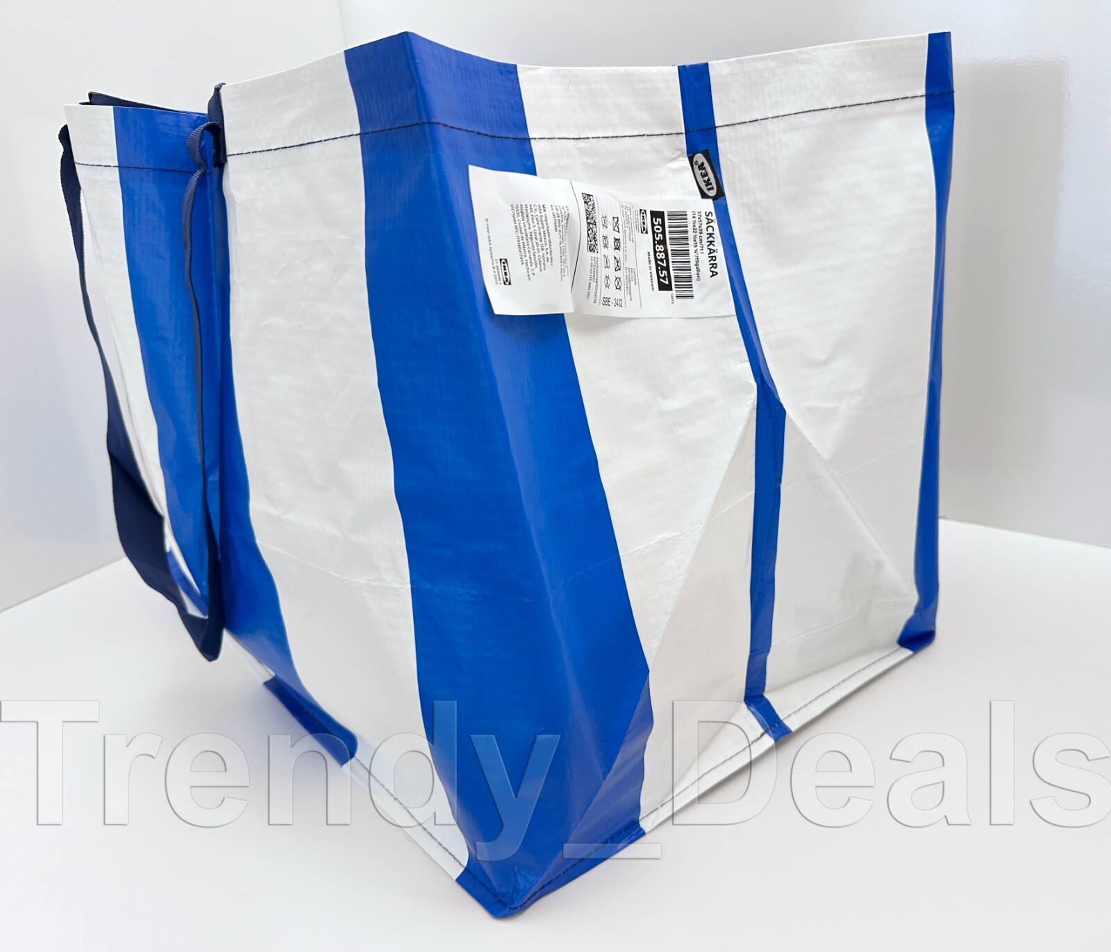 Ikea VINTERFINT Shopping Tote Bag, LARGE, Santa Claus Pattern Red, 19 Gallon NEW