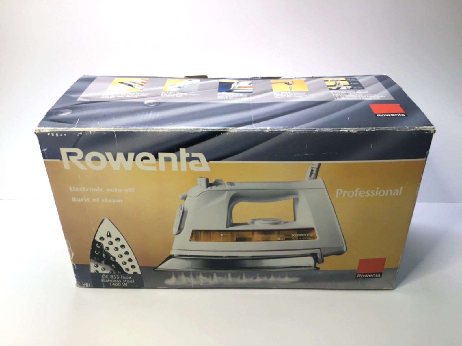 ROWENTA; INOX #DE833 STEAM IRON PROFESSIONAL 120V 1400W (GERMANY) – “READ”