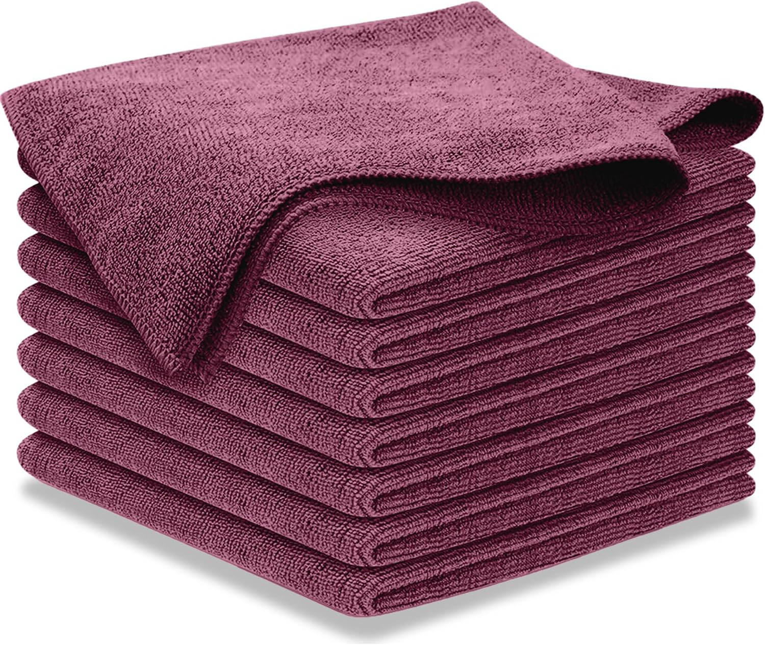 Premium 300GSM Microfiber Cleaning Cloth – 12.5×12.5 High 8 pack Burgundy