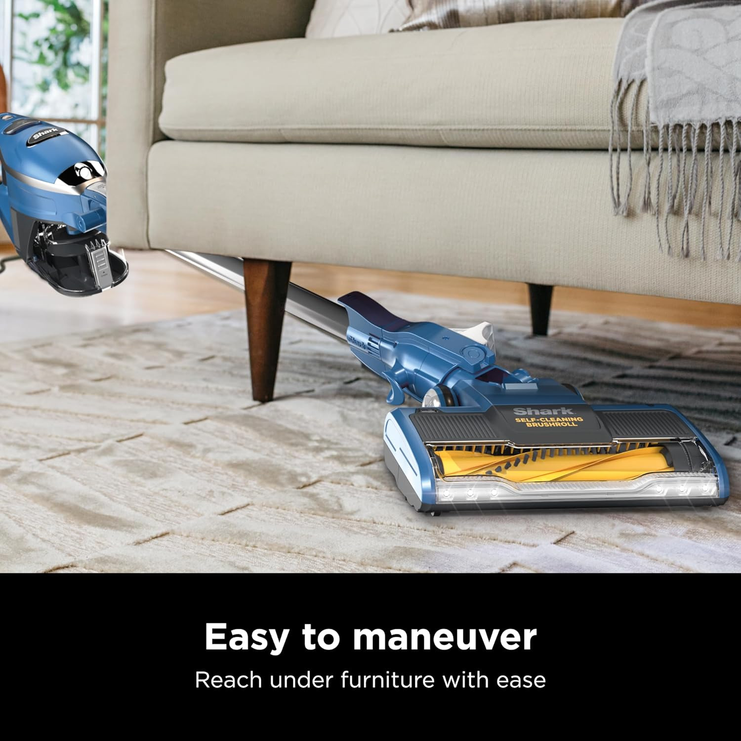 Shark Rocket Corded Stick Vacuum, Self-Cleaning Brushroll, Pet Hair, Blue/Silver