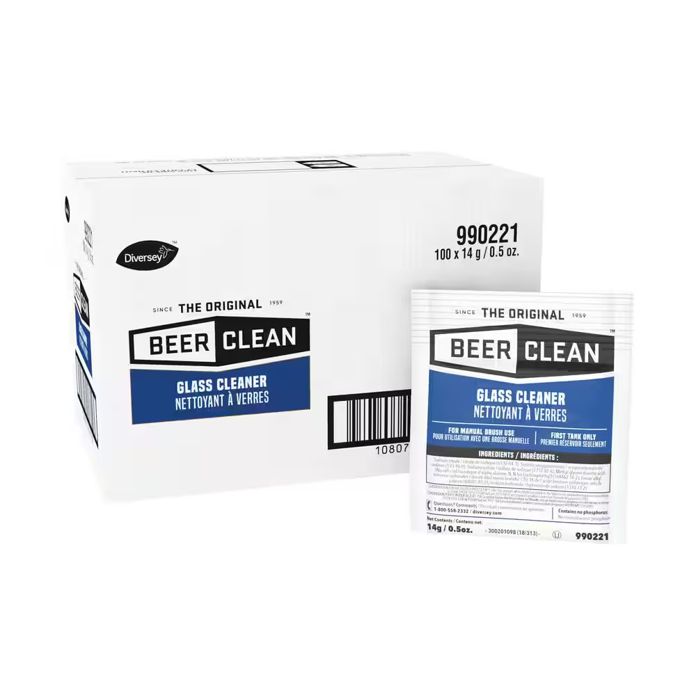 0.5 Oz. Packet, Beer Clean Glass Cleaner, Powder, (100/Carton)