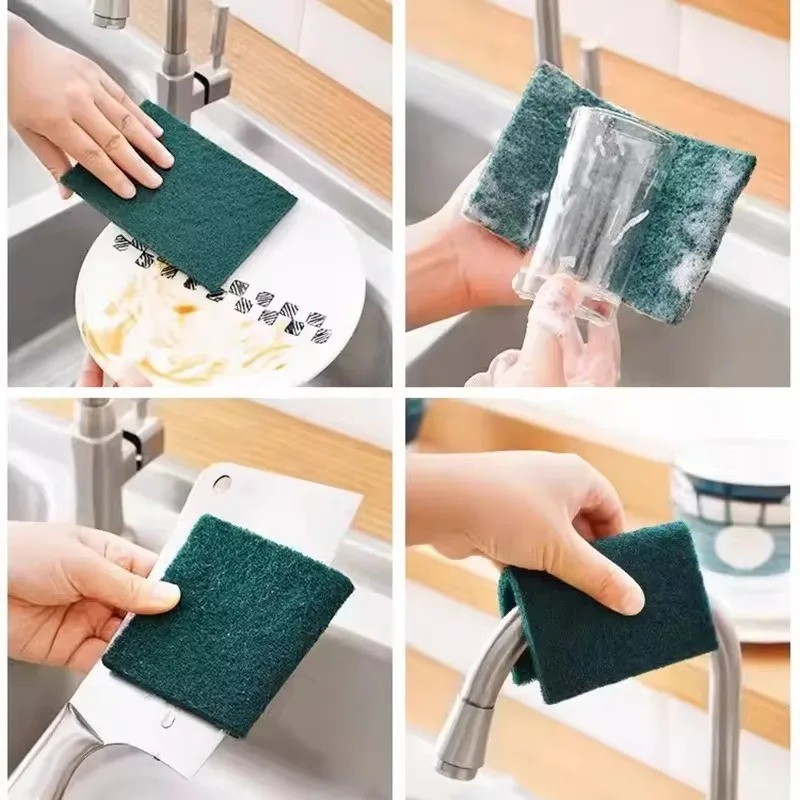 10/20/30 Pcs Scrub Pads Household Kitchen Oil Removal Dishwashing Pads – NEW