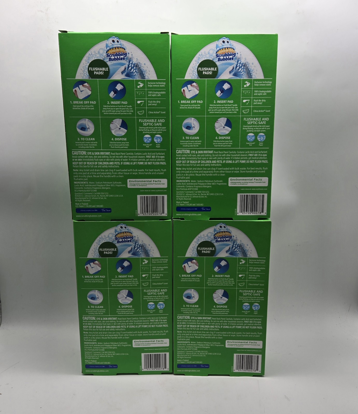 80ct Scrubbing Bubbles Fresh Brush Flushable Pads Toilet Cleaning Refill Heads