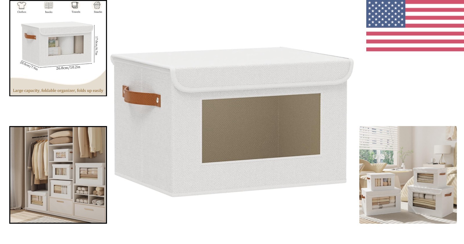 Durable Cotton Storage Basket with Lift-off Lid – Modern Decorative Design