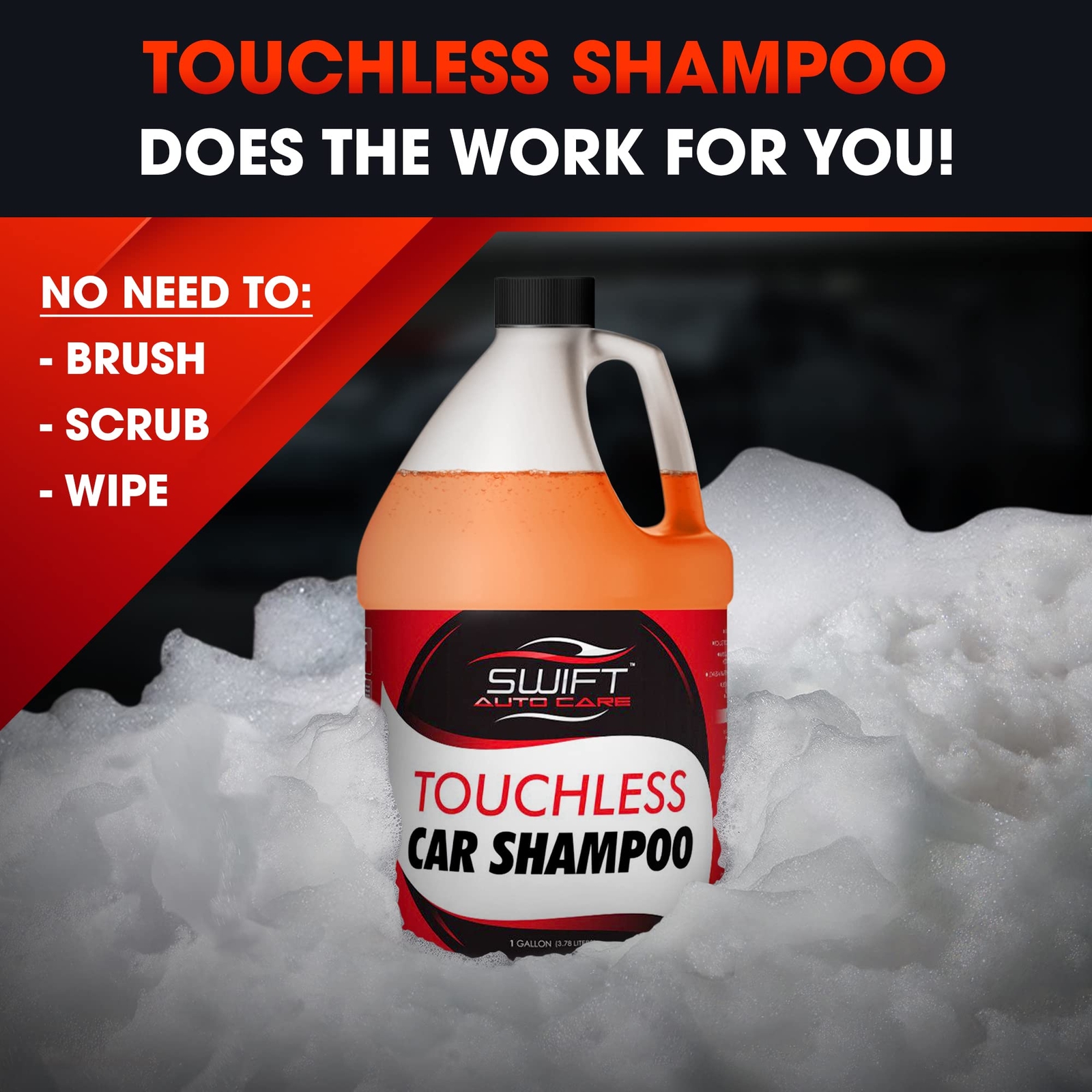 Swift Touchless Car Wash Shampoo 1 Gallon No Brushing Required High Foaming Ca
