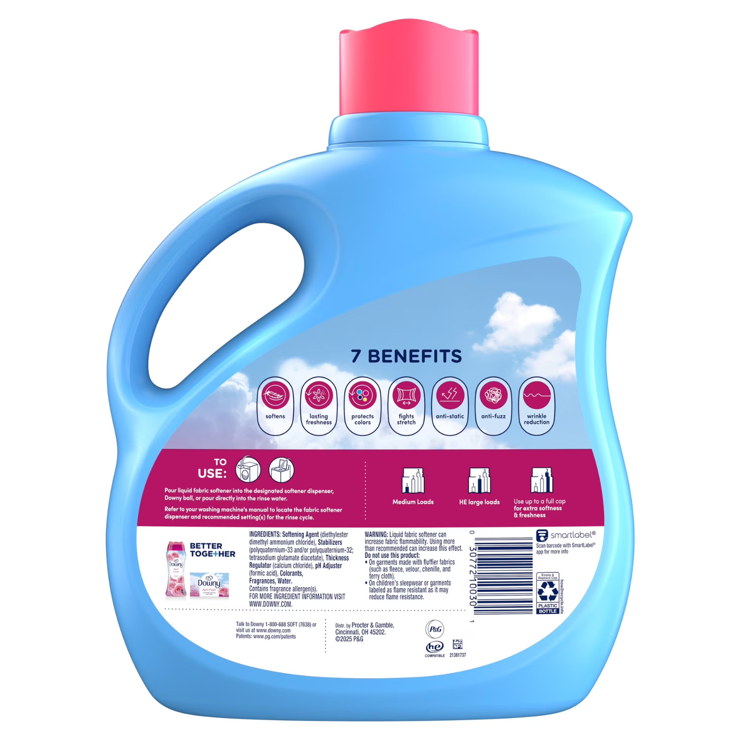 Downy Liquid Fabric Softener 111 fl oz 150 Loads April Fresh HE Conditioner