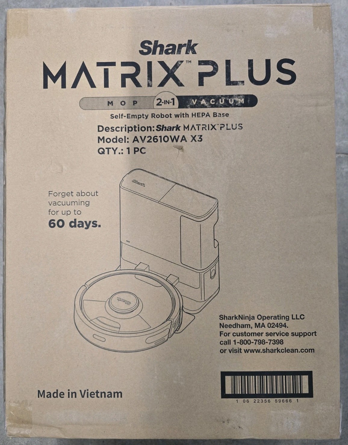 Shark Matrix Plus 2in1 Robot Vacuum and Mop – Black AV2610WA Brand New